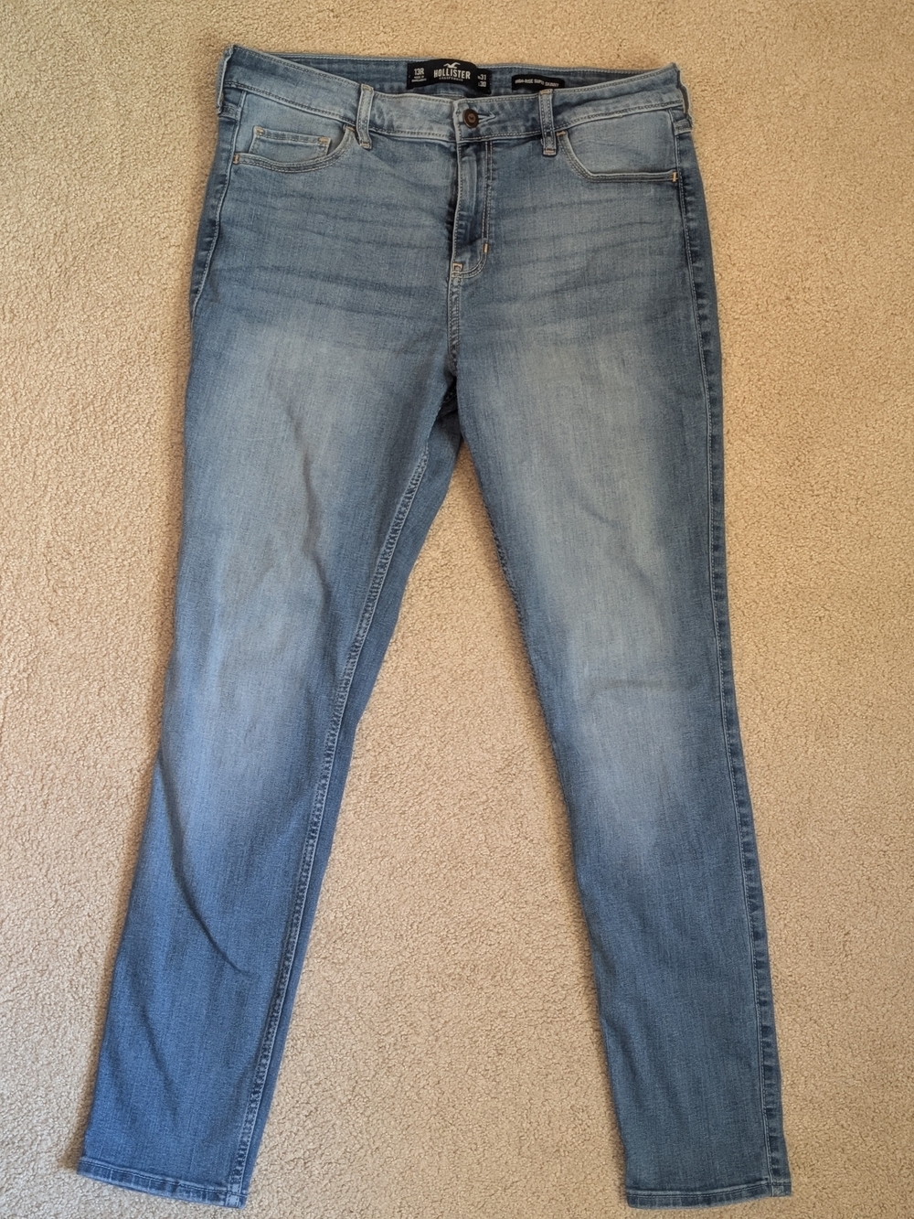 Hollister High Rise Super Skinny Jeans 13R W31 L30 Medium Wash 279